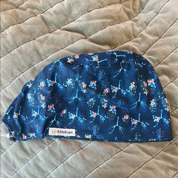 Blue Floral Scrub Cap - Picture 1 of 2